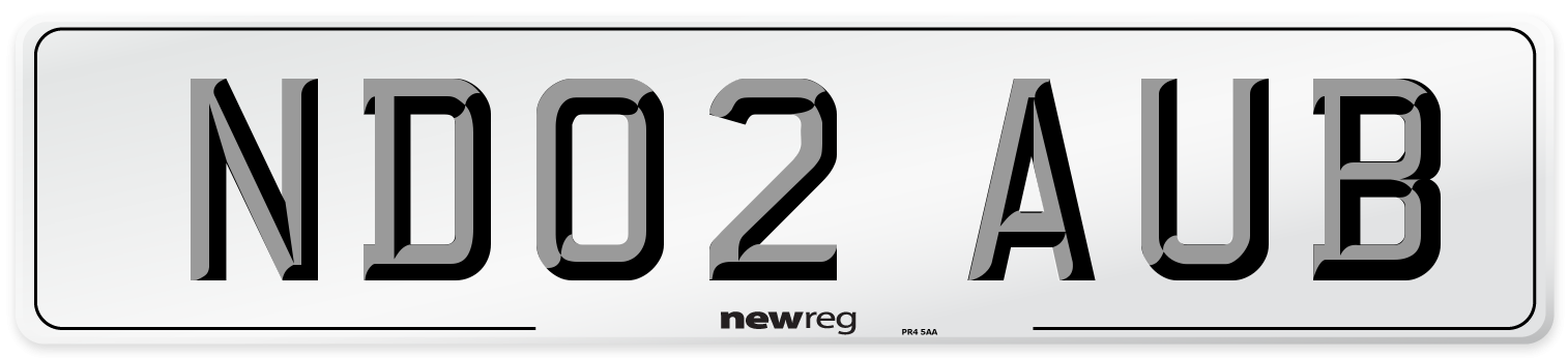 ND02 AUB Number Plate from New Reg